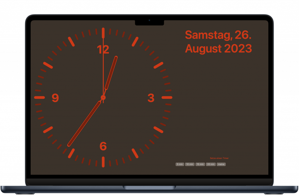 Bild mit der Quick Timer App auf einem MacBook Air